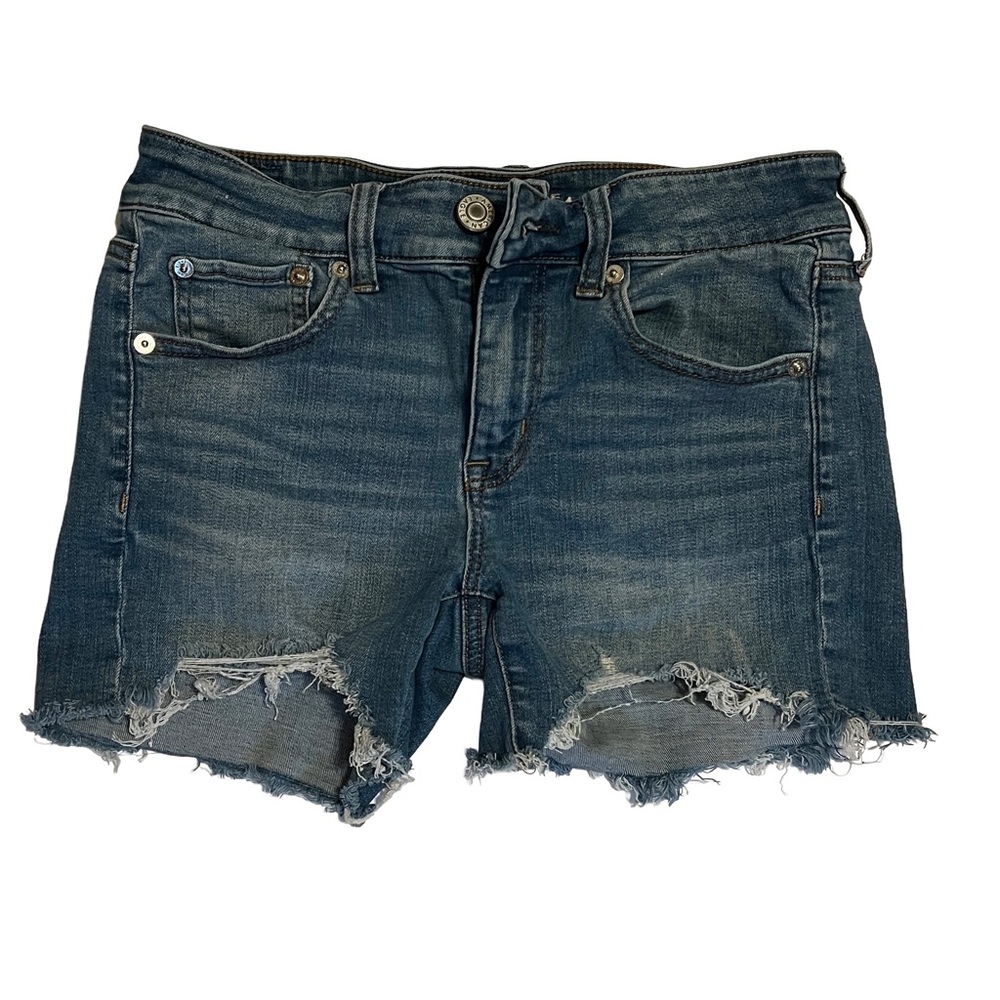 American Eagle Super Stretch 3 inch Midi Cut Off Jean shorts size 4